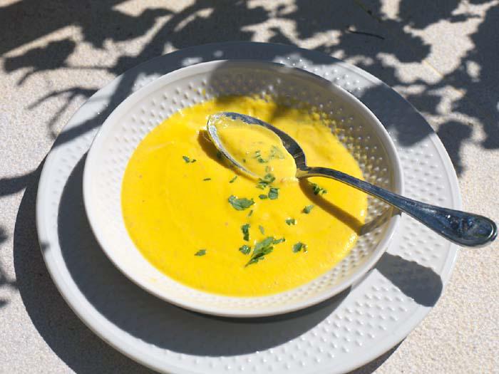 Pumkin soup potiron chorizo abobra