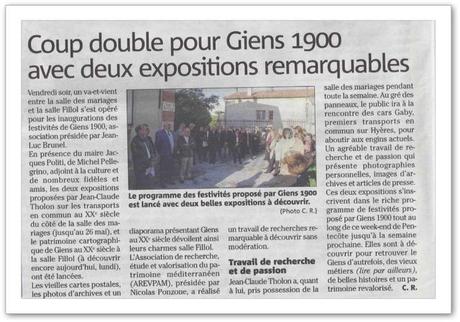 Site Internet exposition 1900 cartes postales hyeres