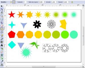 04 possibilites 300x239 Inkscape 04 : Etoiles et polygones