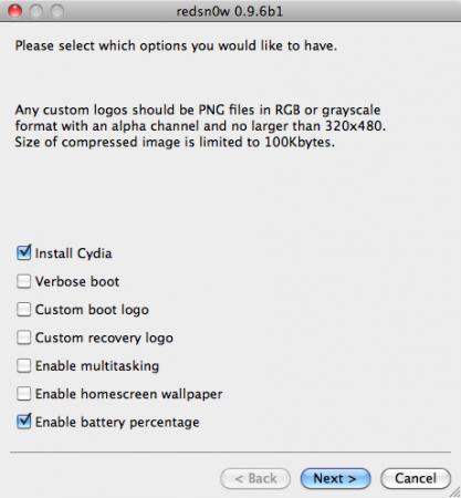 Jailbreak de IOS 4.1 pour Iphone 3G et Ipod 2G avec Redsnow