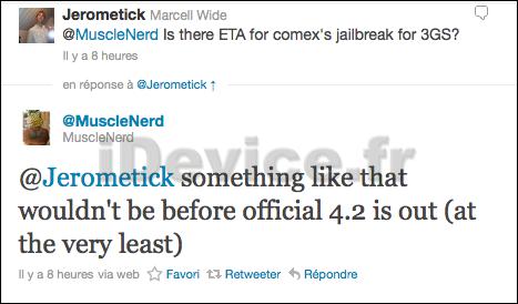 Jailbreak iPhone 3GS / iPod touch 3G – La solution de Comex sera disponible pour la sortie de l’iOS 4.2
