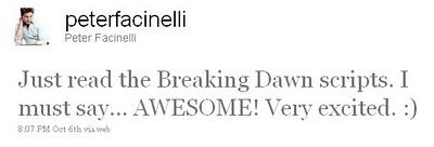 Twitter Peter Facinelli script Breaking Dawn