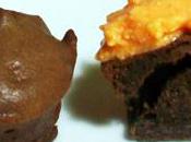 Mini brownies chocolat noir-orange, glaçage l’orange kawai!