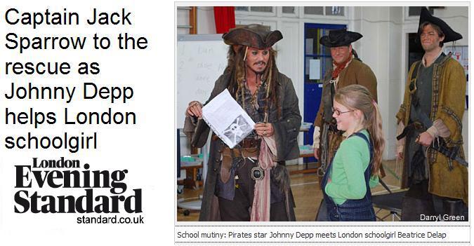 Jack Sparrow organiserie une mutinerie dans une école de Londres