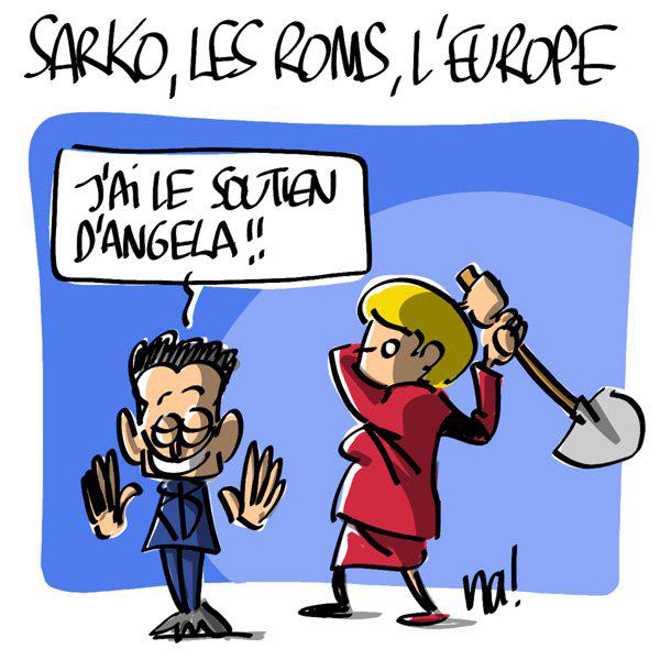 Angela Merkel et Nicolas Sarkozy s'expliquent sur les roms