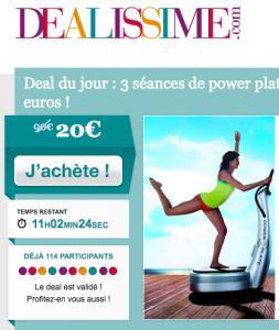 Deal du jour : 3 séances de power plate chez Body Elite à 20 euros ! Dealissime : 3 séances de power plate à 20 euros !
