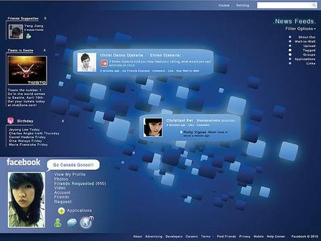 Facebook change de design… 15 interfaces Facebook Interface Flash Website