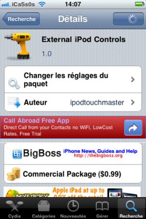 External Ipod Control 1.0 Contrôlé l’Ipod via les boutons + et -