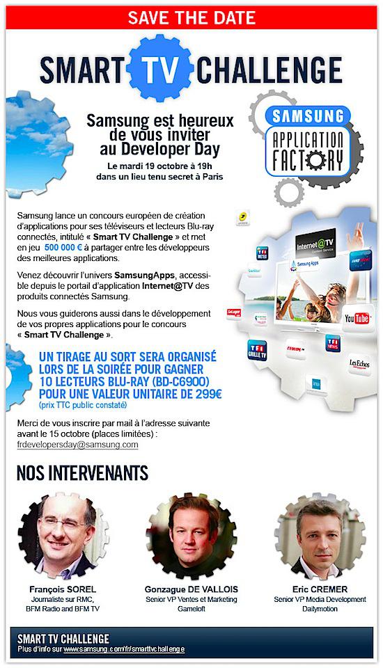201010112331 Soirée Samsung Developer Day : concours Smart TV Challenge 