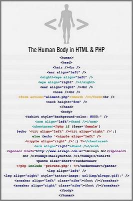 Le corps humain en HTML et PHP