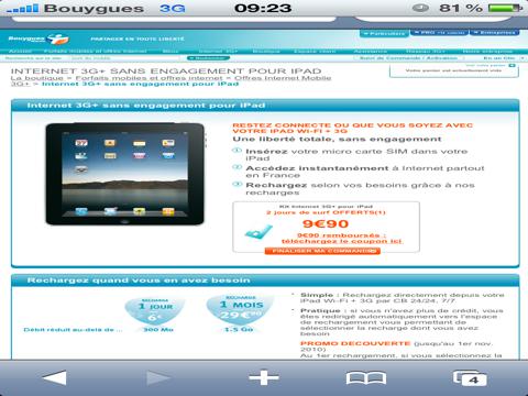 Bouygues telecom lance son offre iPad 3G