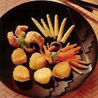 Saint-Jacques en beignets sautés aux légumes