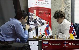 Echecs à Bilbao : Vladimir Kramnik 1-0 Magnus Carlsen © Photo site officiel