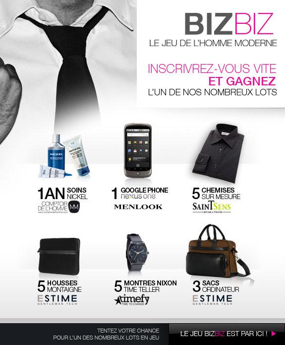 grand jeu BizBiz spécial hommes !