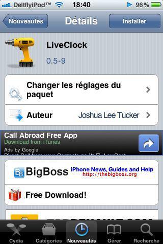 LiveClock 0.5-9 : animer l’icône de l’horloge