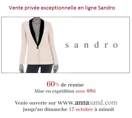 Vente privée en ligne Sandro !