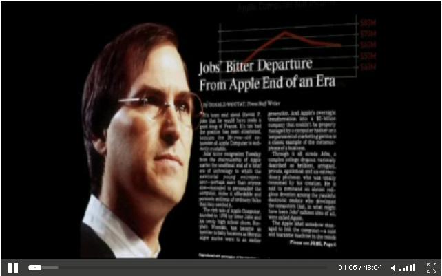 Portrait de Steve Jobs dans l’émission Game Changers sur Bloomberg TV