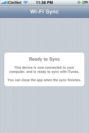 Wifi Sync : La synchronisation de vos Idevices via Wifi