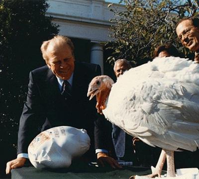 Président Ford et la dinde de la Maison blanche