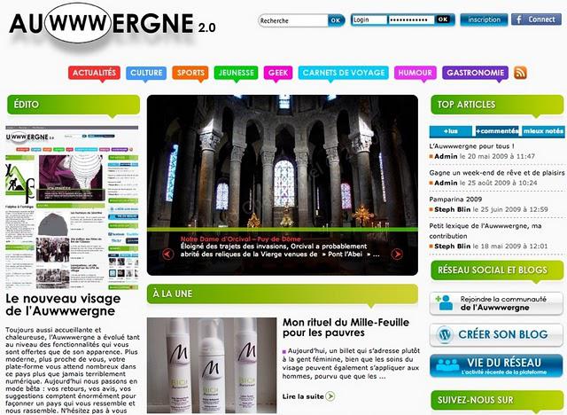 En page d'accueil sur l'Auwwwergne !