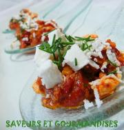 Cuillères de fondue de poivrons rouges