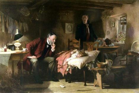« The Doctor », (Le Médecin), peinture de 1891 par Samuel Luke Fildes.