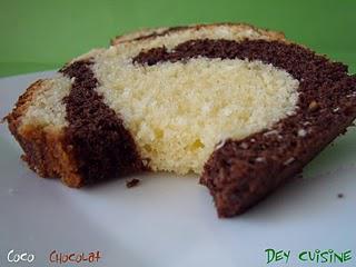 Gâteau marbré coco & chocolat