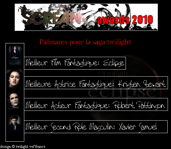 Sream Awards 2010 : Palmarès