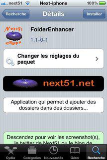 FolderEnhancer (v1.1.0-1) disponible sur les iPhone iOS 4.1...