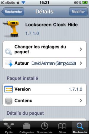Locksreen Clock Hide v 1.7.1.0 compatible IOS 4.1