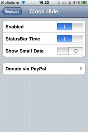 Locksreen Clock Hide v 1.7.1.0 compatible IOS 4.1