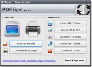 Creer ou convertir des PDF gratuitement avec PDFTiger