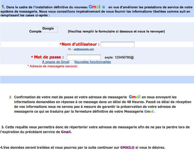 Gmail: Attention au spam circulant