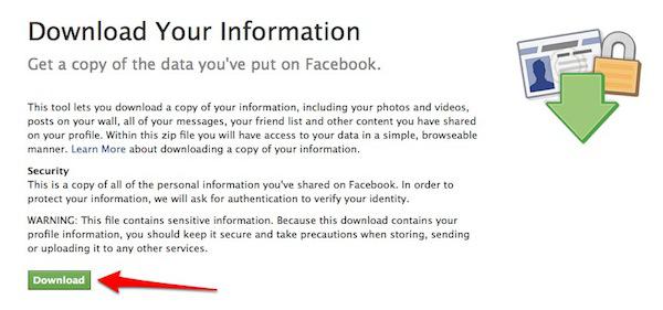 facebook backup 3 Facebook: comment sauvegarder vos données