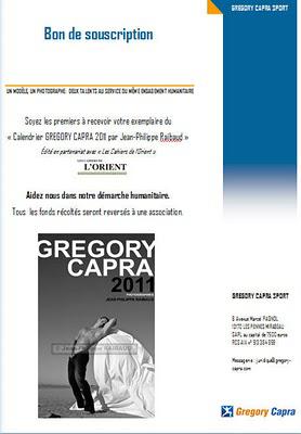 Calendrier Grégory Capra 2011 : bon de souscription
