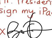 autographe d’Obama iPad