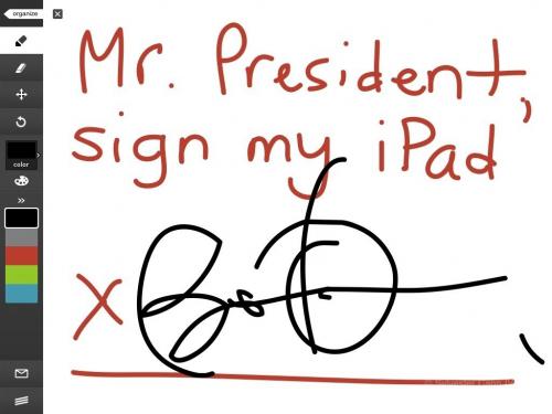 Un autographe d’Obama sur iPad