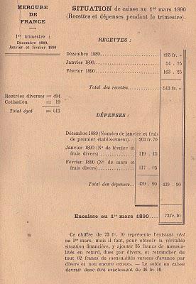 Mercure de France : 1ère facture, décembre 1889.