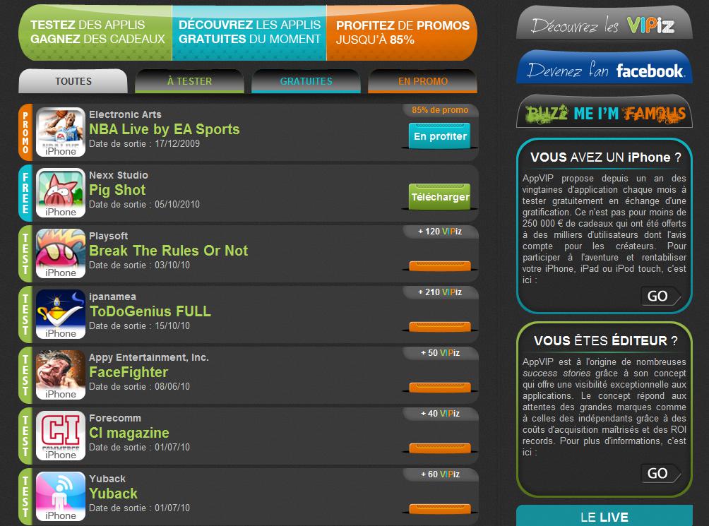 Appvip présente des applications gratuites et en promotion