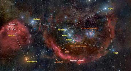 Nébuleuses dans la constellation d'Orion