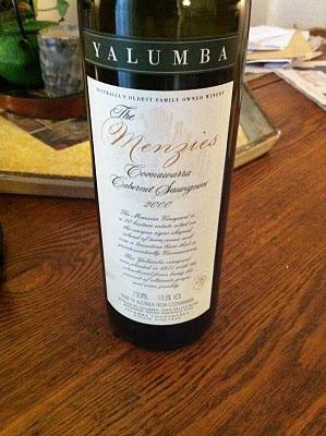 De vin espagnol, le Cabernet Sauvignon 2000 de Yalumba, courte note