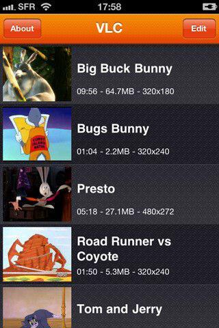 VLC Media Player disponible pour iPhone