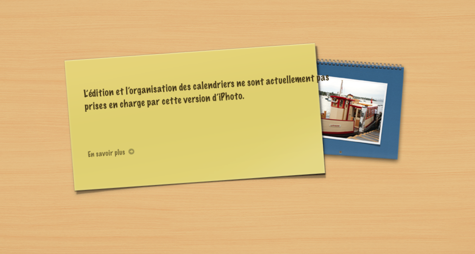 Pas de calendrier dans iPhoto 11
