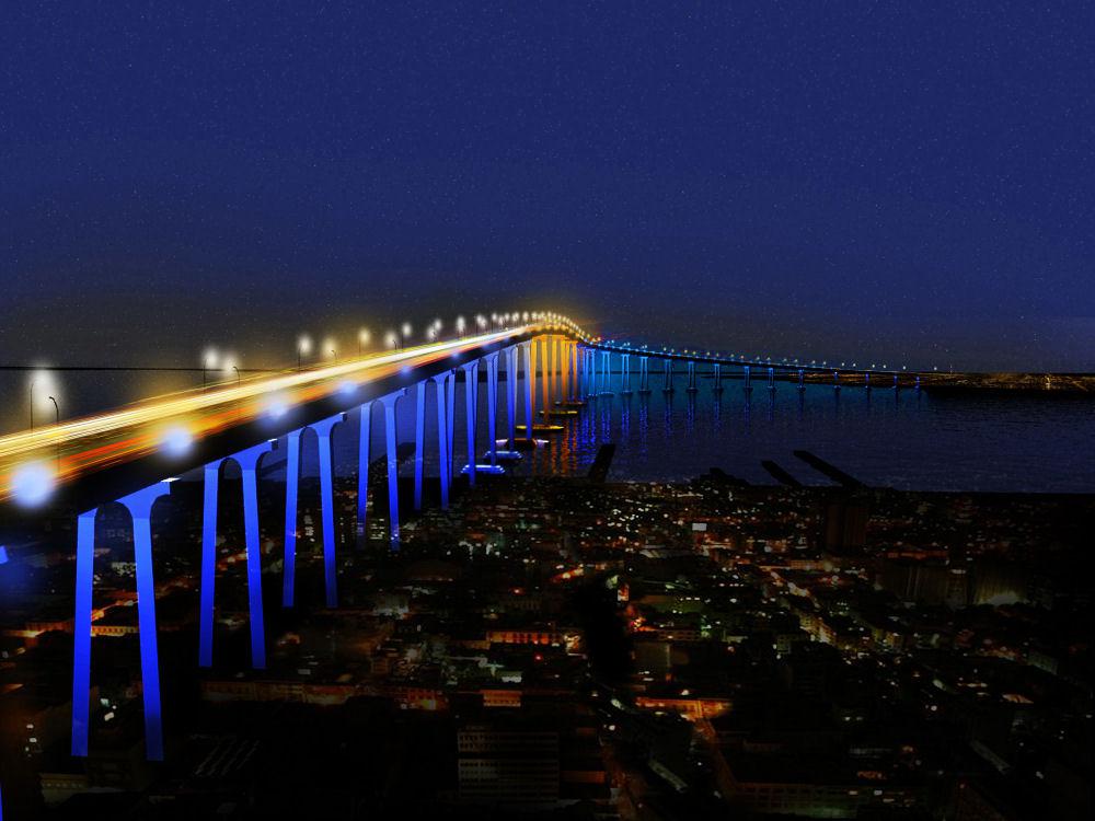 Le Coronado Bridge repeint par la lumière