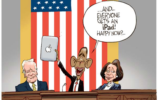 Obama autographe un iPad