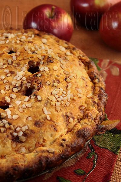 Cent-vingt-sixième participation aux TWD - Tarte aux pommes double croûtes au cheddar