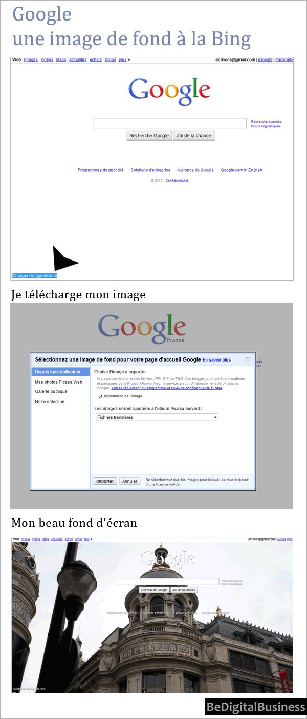 Google, une image de fond d’écran à la Bing