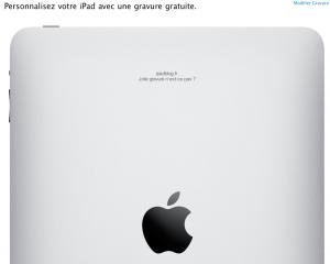 Gravure personnalisée sur iPad sur Apple Store en ligne