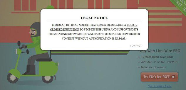 LimeWire fermé par la justice