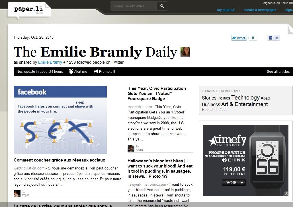 Connaissez-vous le site paper.li, pour votre veille sur Twitter ?